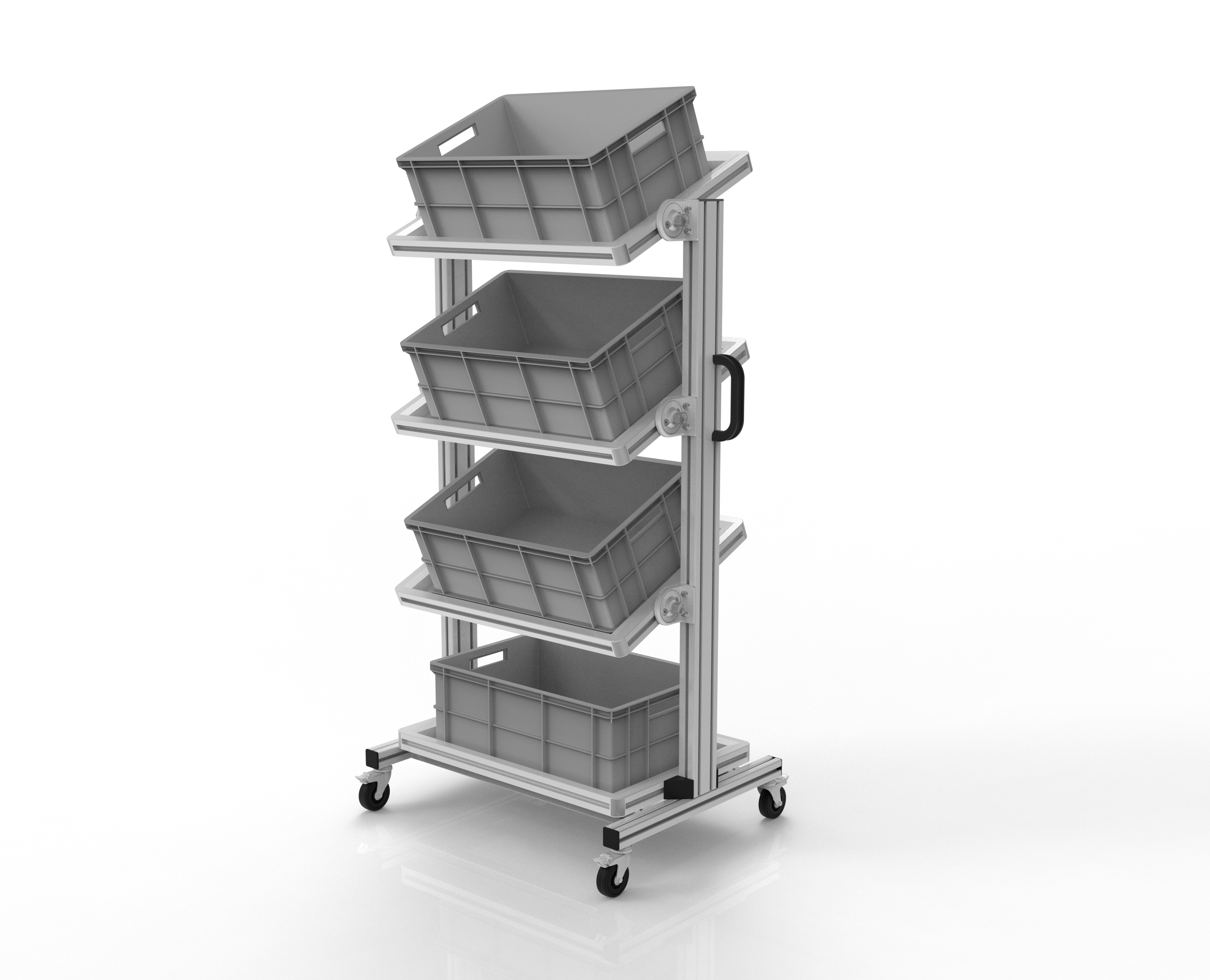  Systemwagen für Eurobehälter 60 x 40 Höhe 1340 mm neigbar
