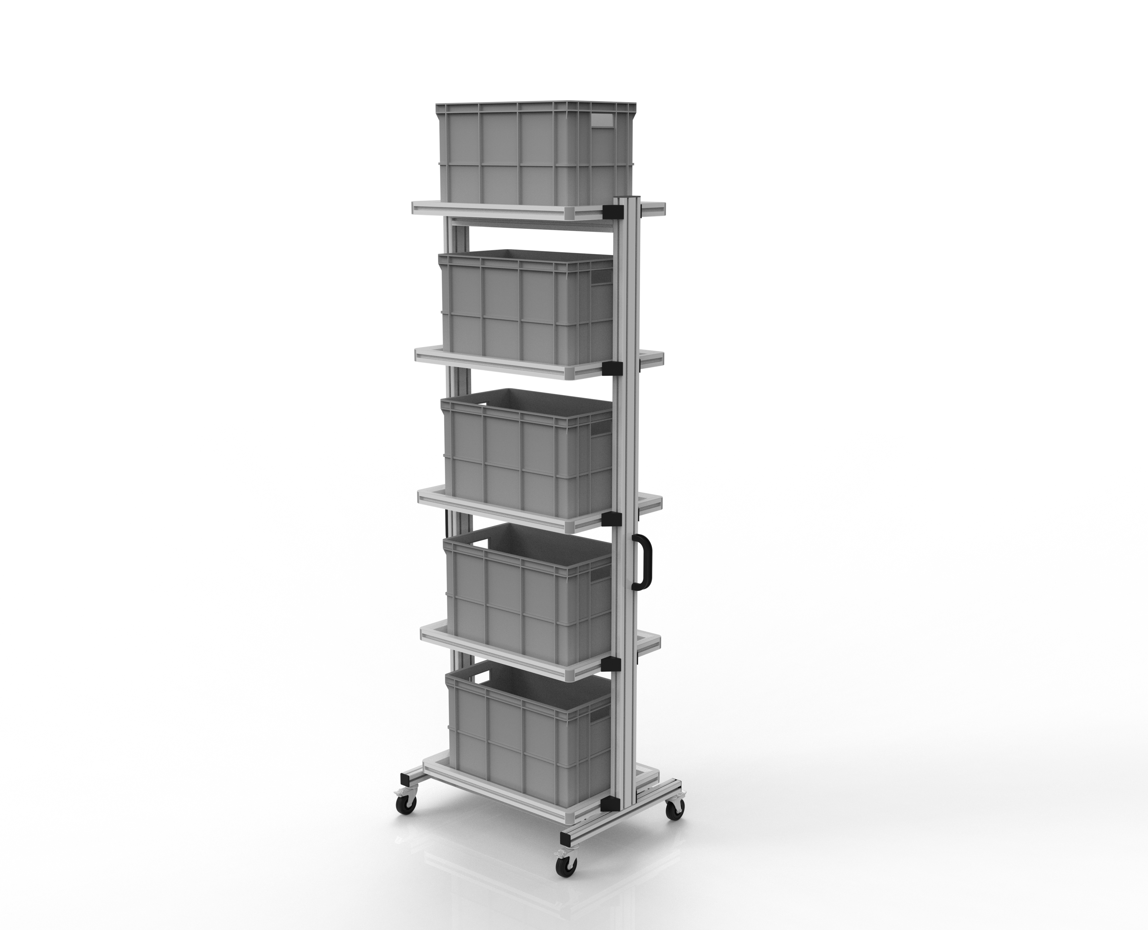  Systemwagen für Eurobehälter 60 x 40 Höhe 2000 mm ohne Auszug