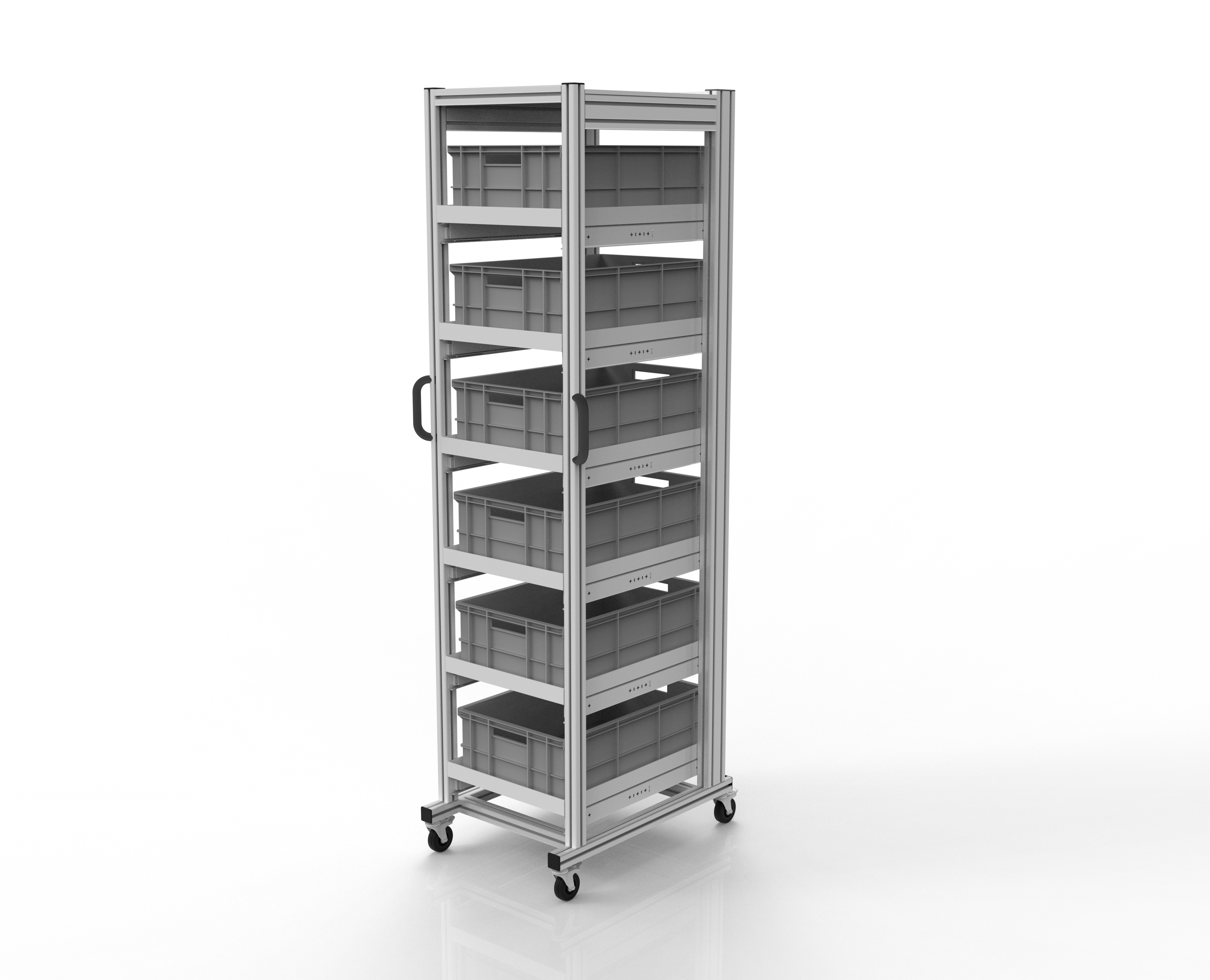 ESD Systemwagen für Eurobehälter 60x40 Höhe 2000 mm 