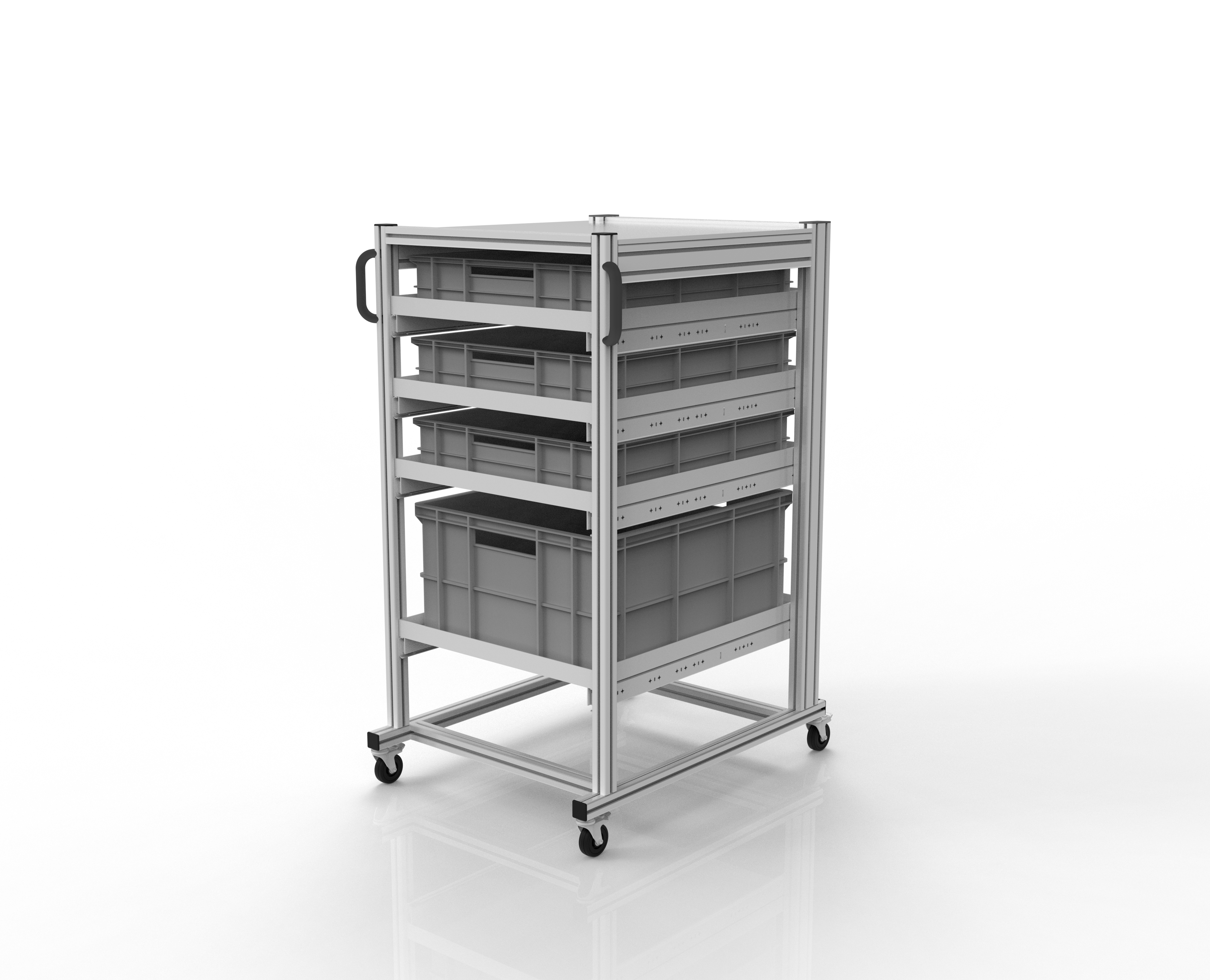 ESD Systemwagen für Eurobehälter 80x60 Höhe 1340 mm