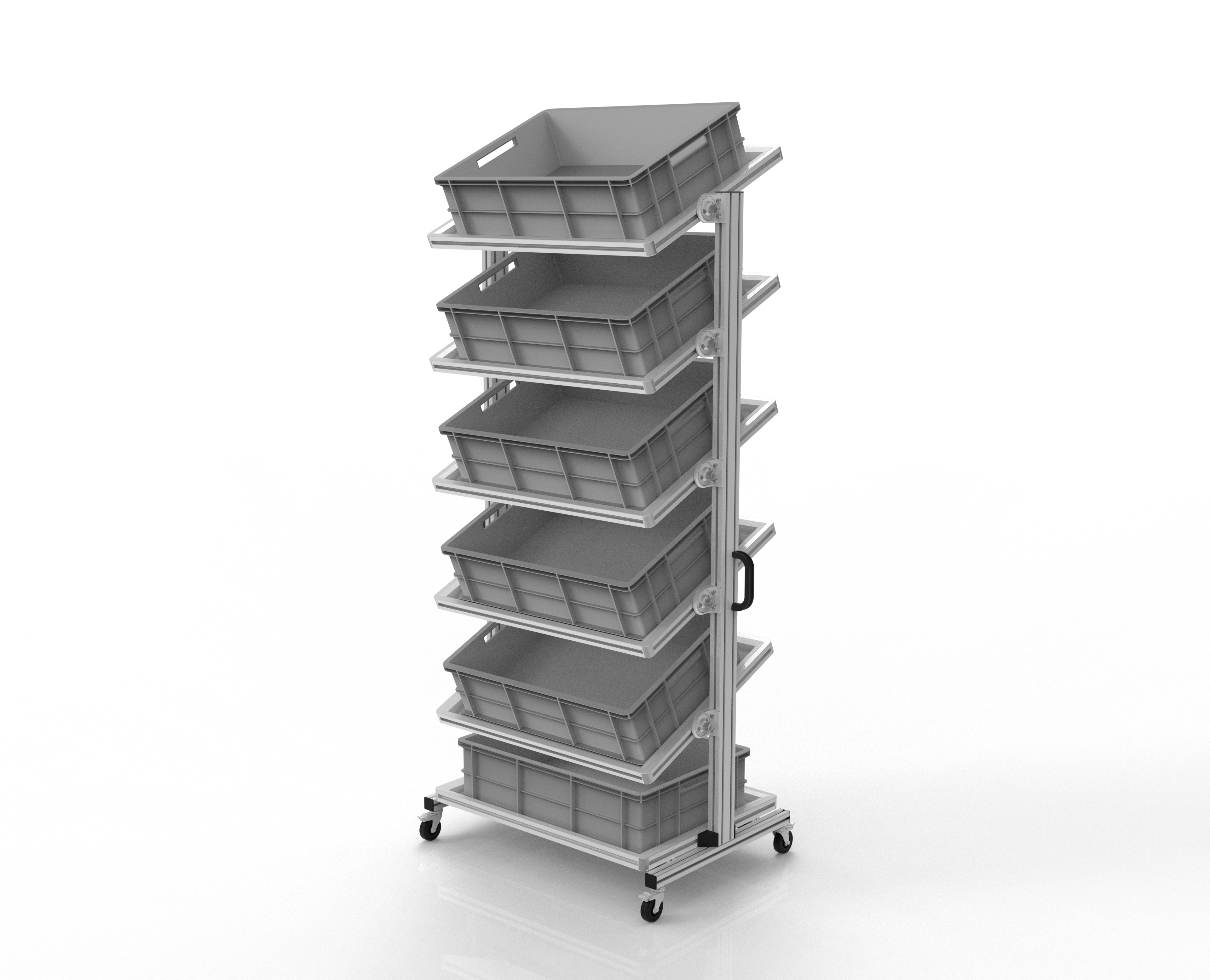  ESD Systemwagen für Eurobehälter 80 x 60 Höhe 2000 mm neigbar