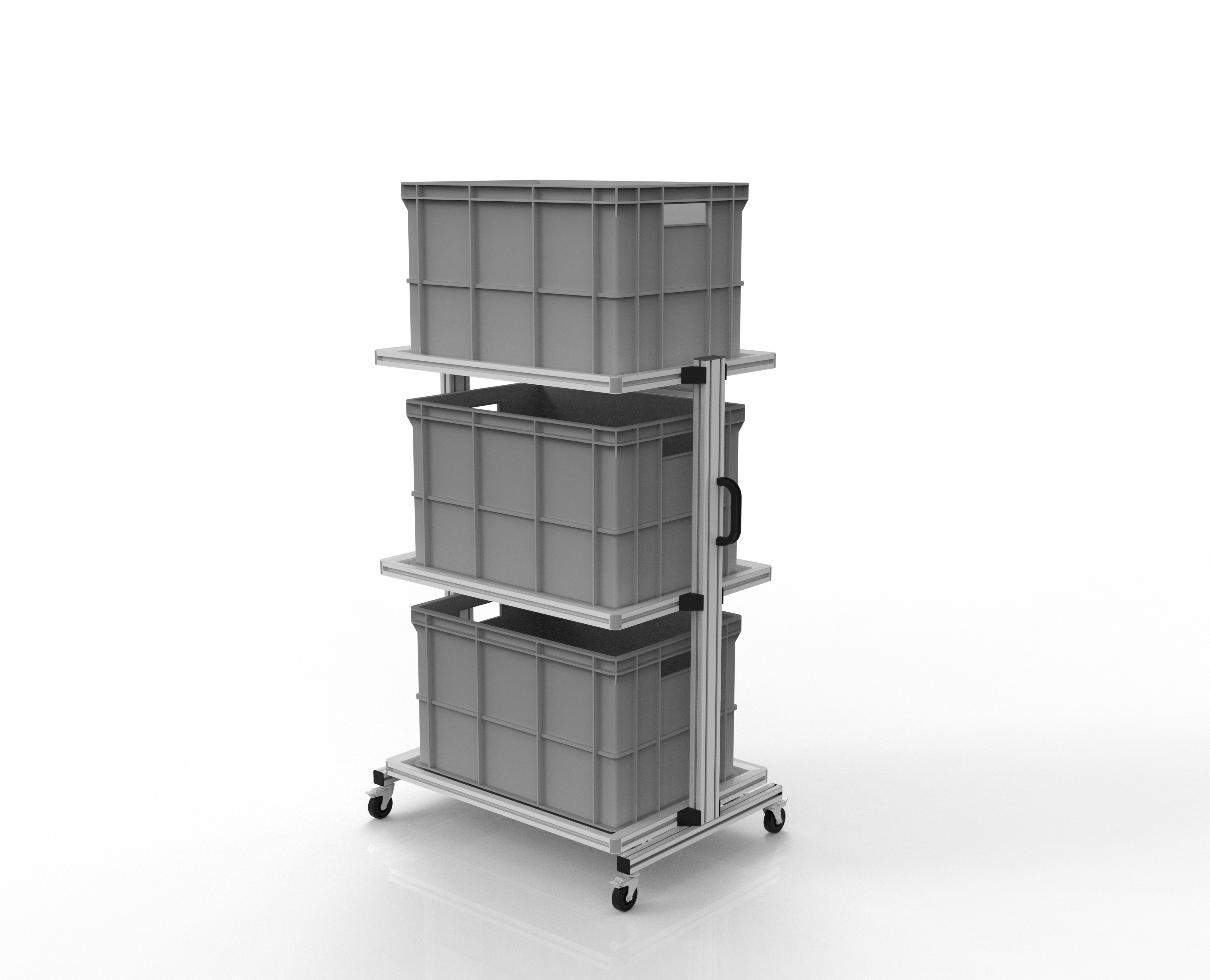  Systemwagen für Eurobehälter 80 x 60 Höhe 1340 mm ohne Auszug