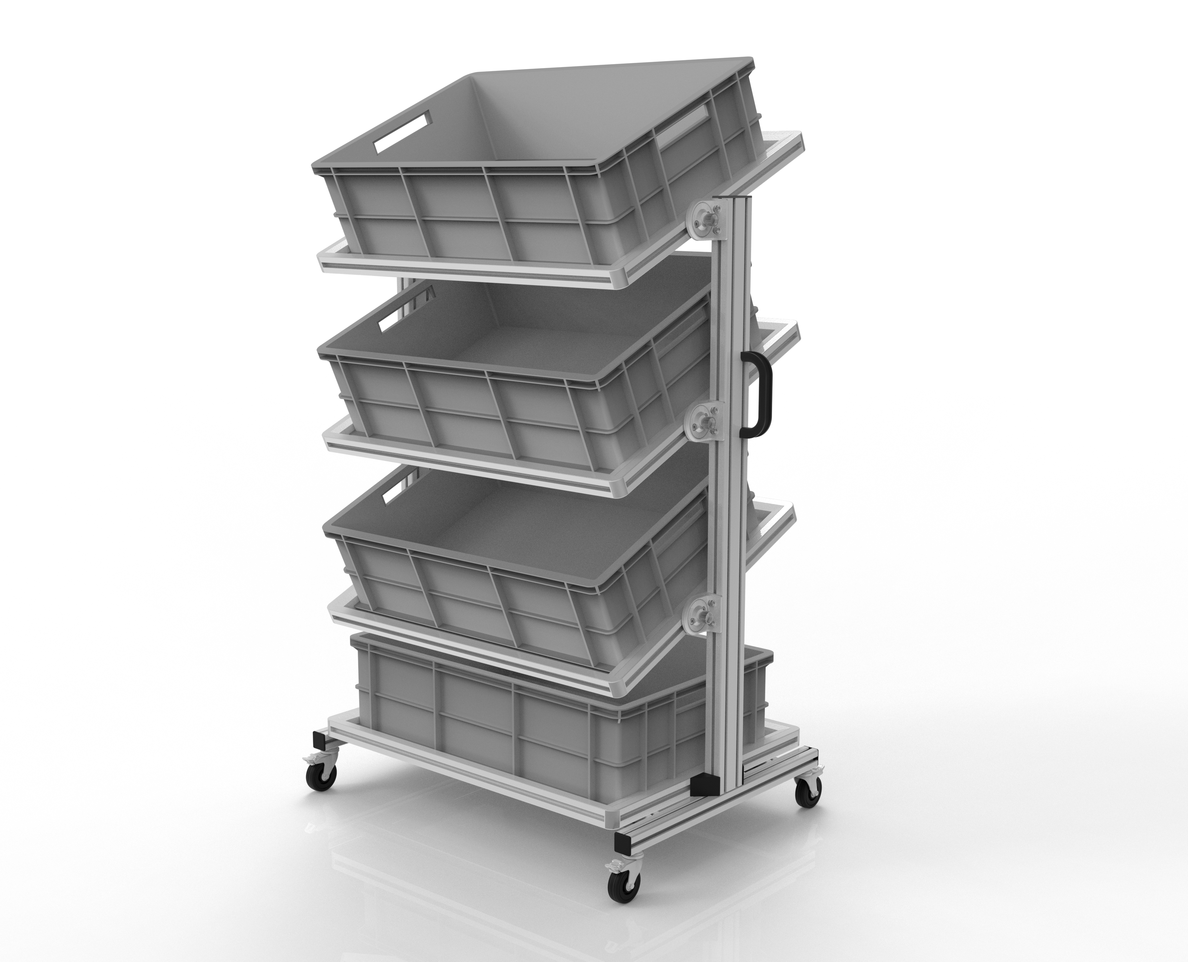  Systemwagen für Eurobehälter 80 x 60 Höhe 1340 mm neigbar