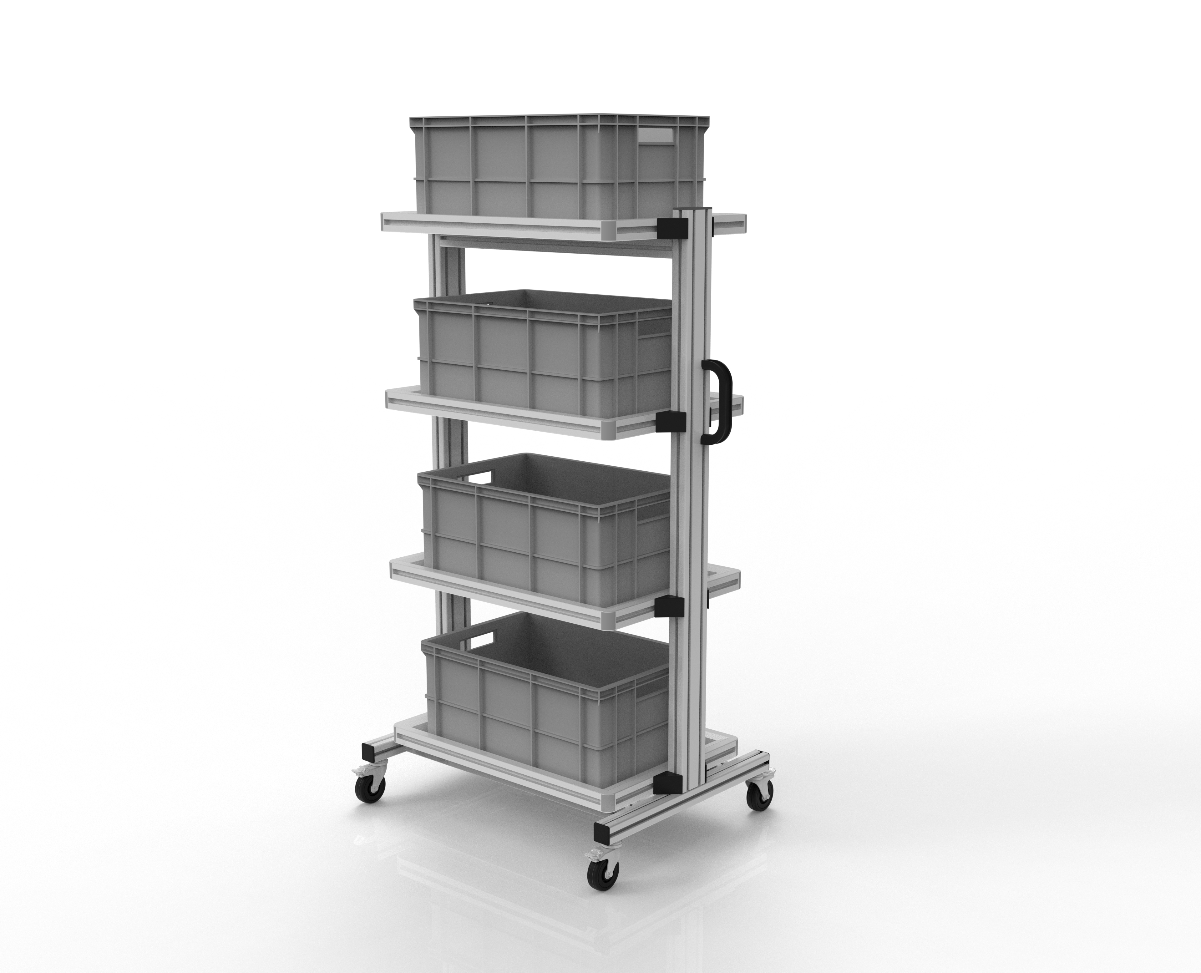  Systemwagen für Eurobehälter 60 x 40 Höhe 1340 mm ohne Auszug